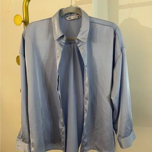 Zara baby blue blouse